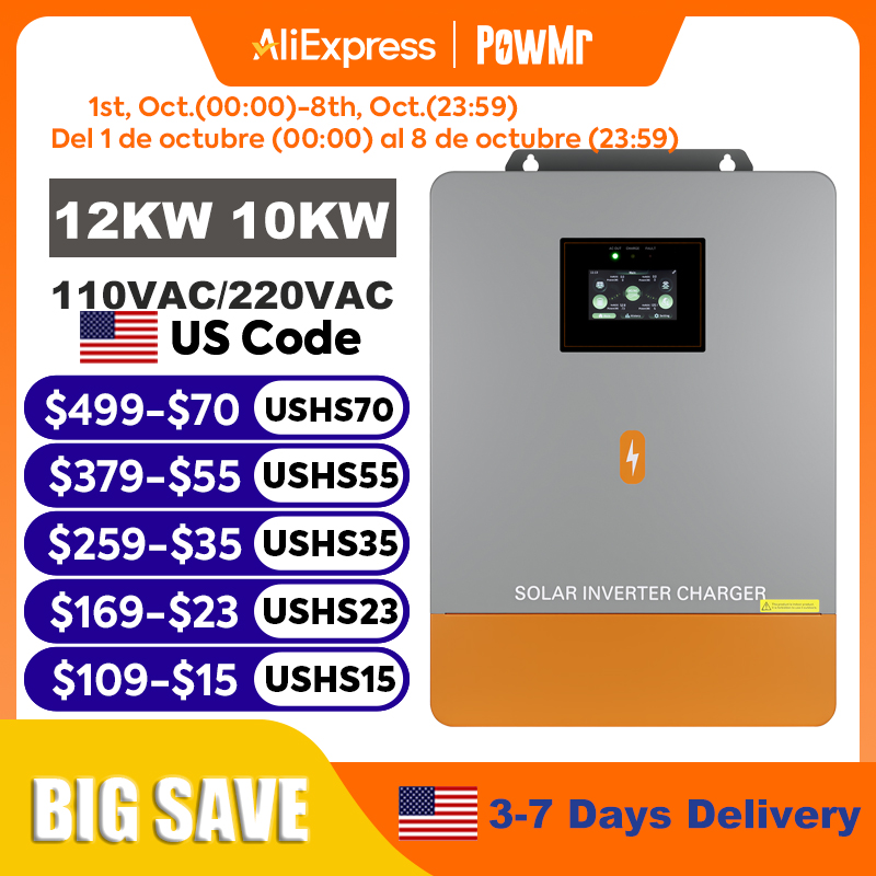 PowMr 12KW 10KW Inverter Fasa  - Split Phase Inverter 10Kw 110V 220V ulasan dan harga